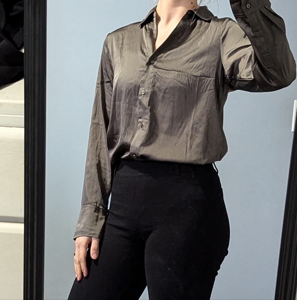 H&M Chic Satin Button-Up Shirt